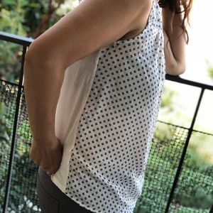 Elle White with Small Black Flowers Print Top